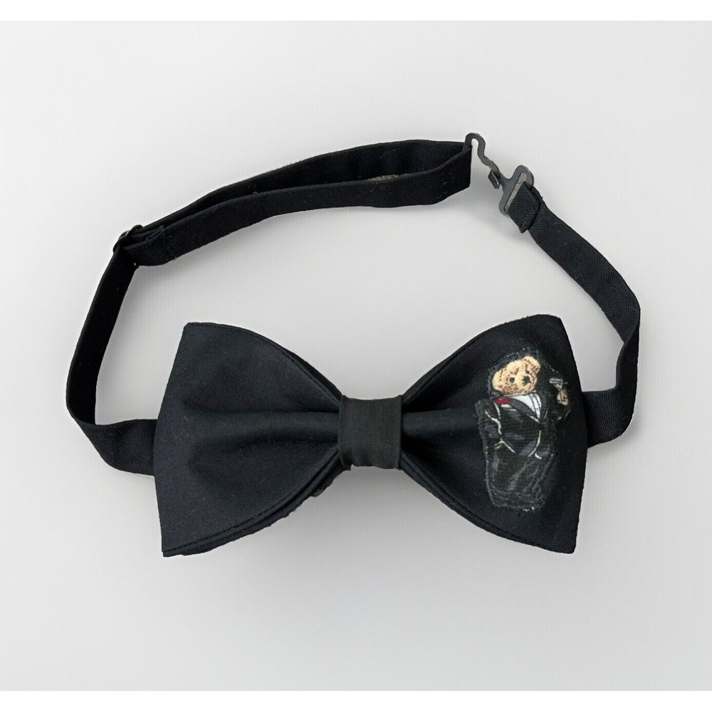 NEW Mens Preppy Tuxedo Bear Bow tie Custom Black Pre Tied Adjustable Gift‎